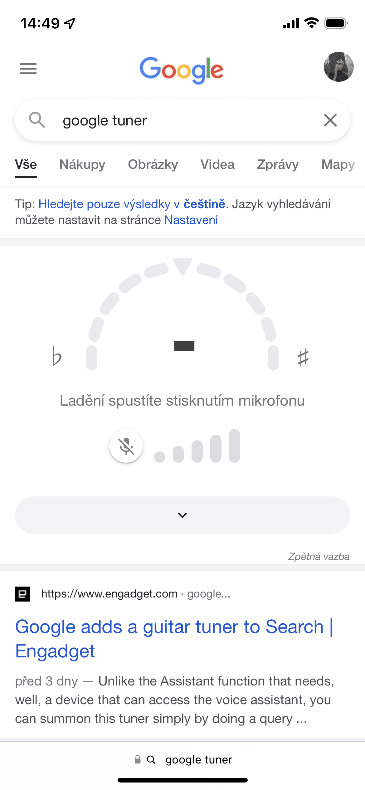 Google tuner, webový nástroj ladičky