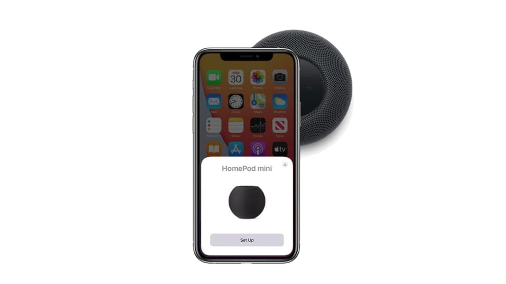 HomePod mini a iPhone, přes který reproduktor nastavíte