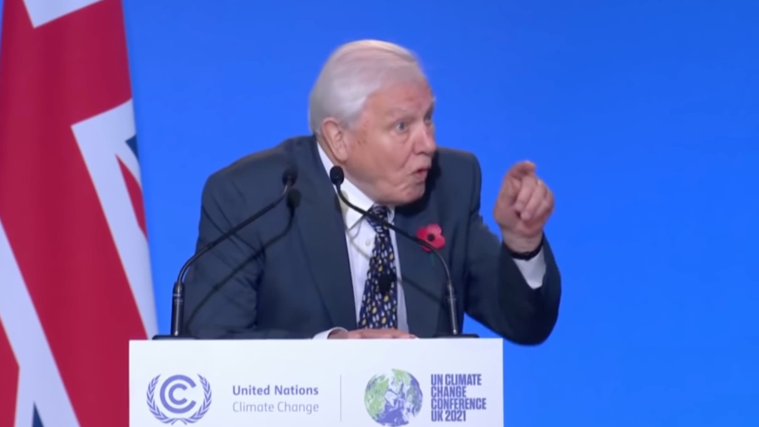 Sir David Attenborough na konferenci COP26 v Glasgow