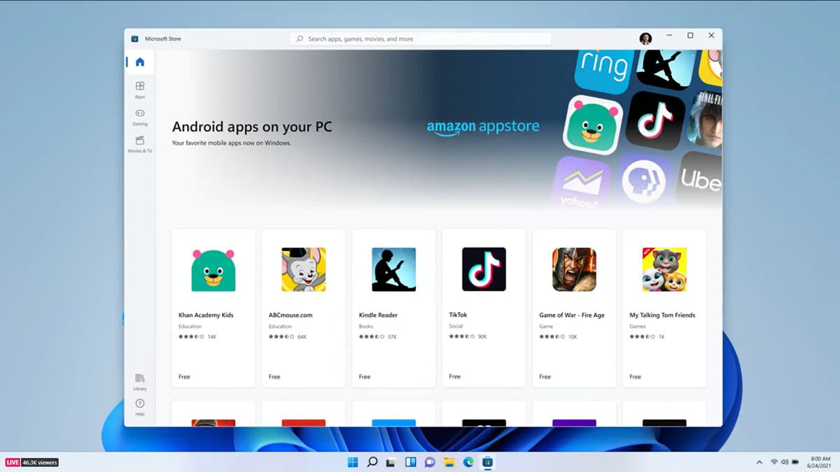 Aplikace se dají nainstalovat skrze Amazon Appstore Preview