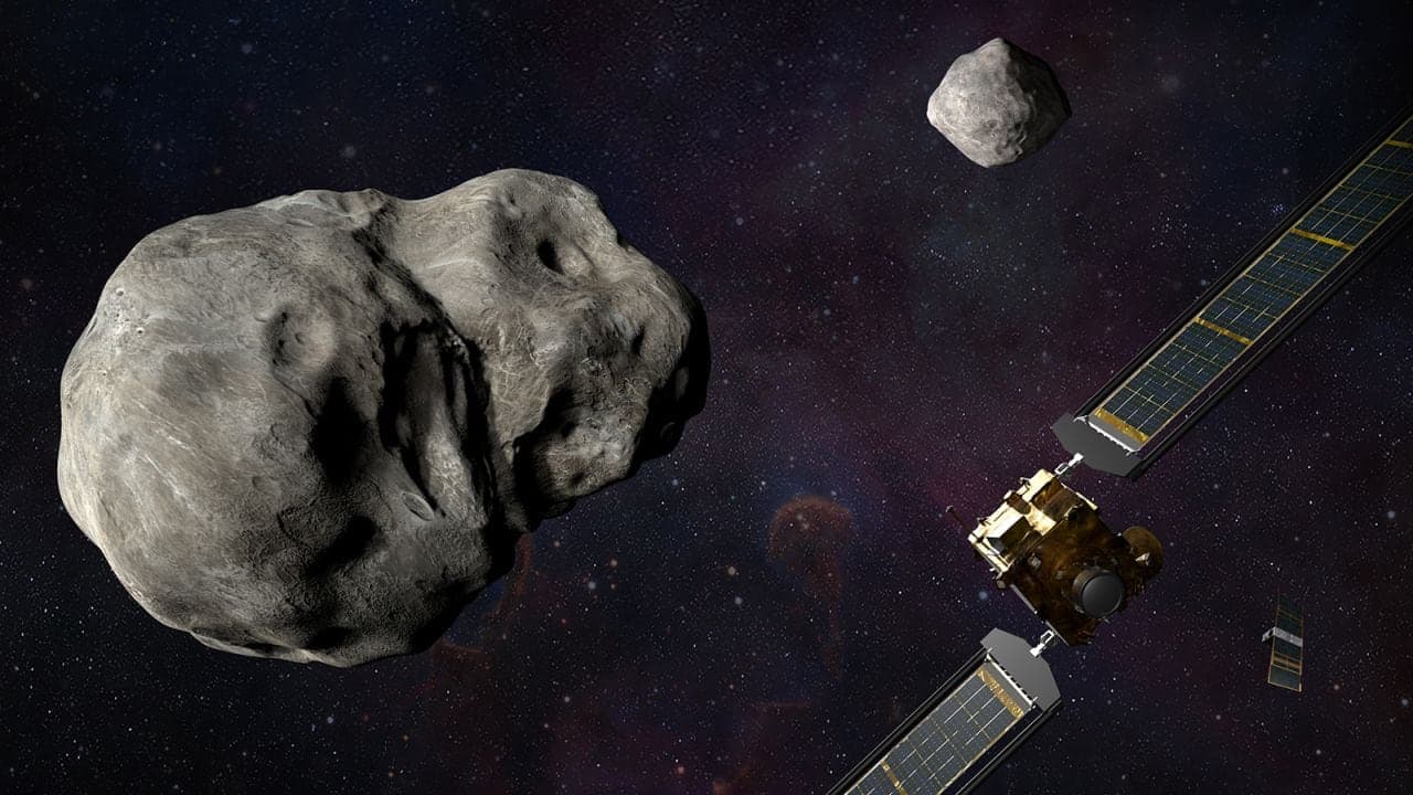 Sonda DART od agentury NASA a asteroid, se kterým se má srazit