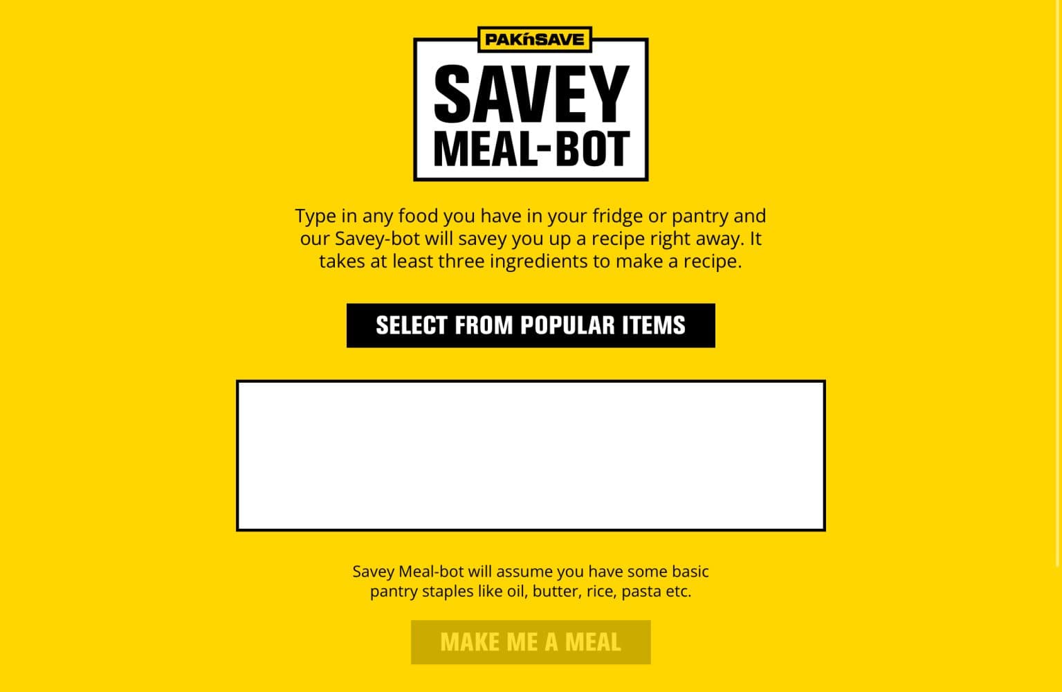 Savey Meal-Bot vám vytvoří velké množství receptů podle toho, co máte zrovna po ruce