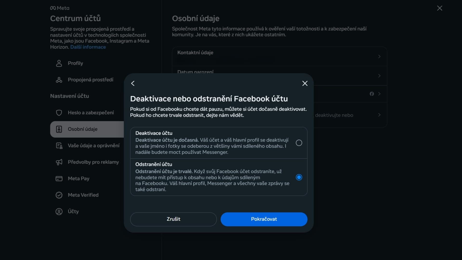 Odstranění účtu na Facebooku přes web není zrovna dvakrát lehký úkol | foto: Richard Šimáček, Inteligentnisvet.cz