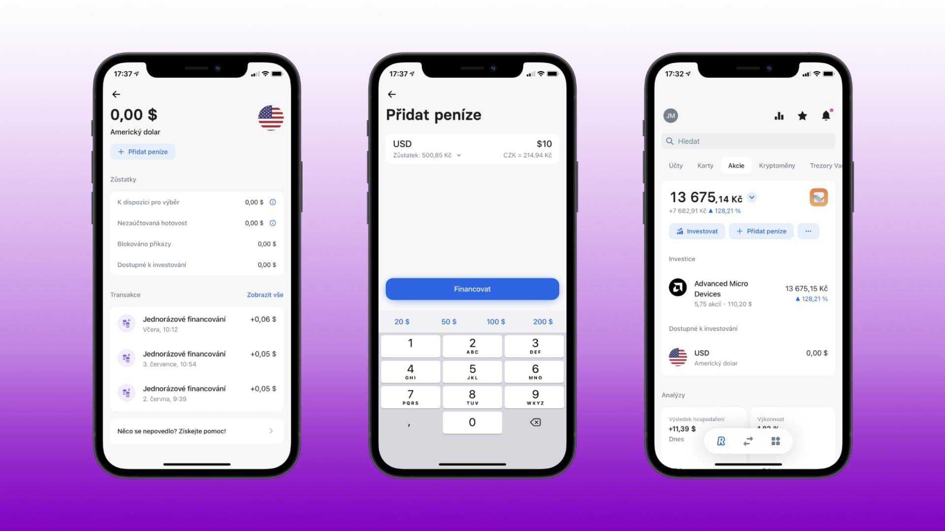Revolut, aplikace, obchodování s akciemi