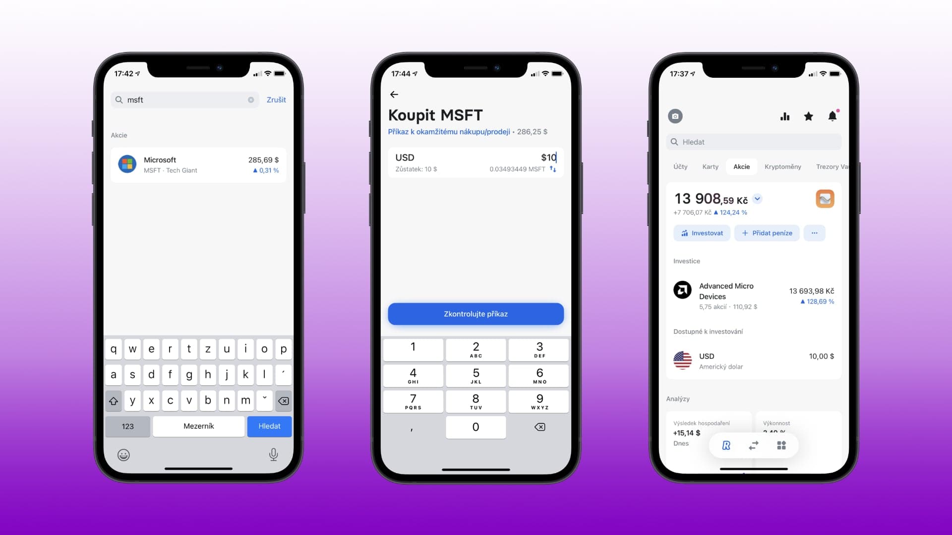 Revolut, aplikace, obchodování s akciemi