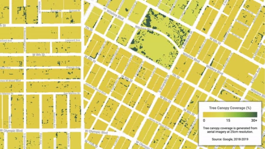 google mapy hustota mestske zelene obr2