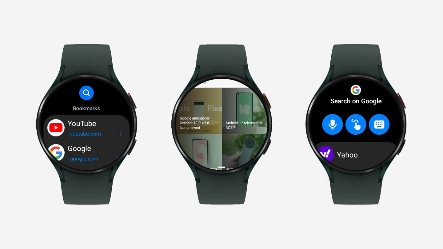 Samsung Galaxy Watch 4 a webový prohlížeč