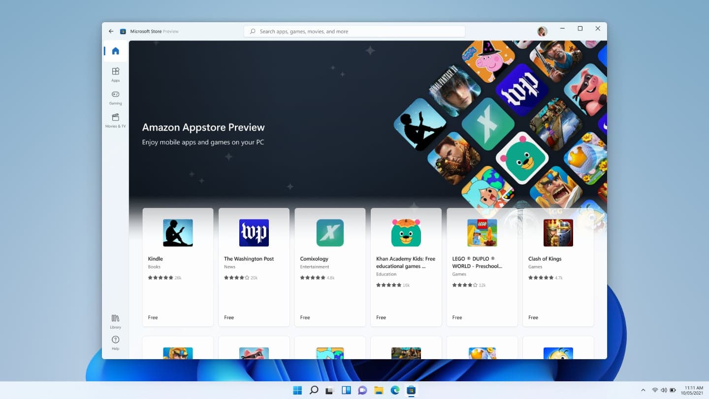 Windows 11 a Android aplikace