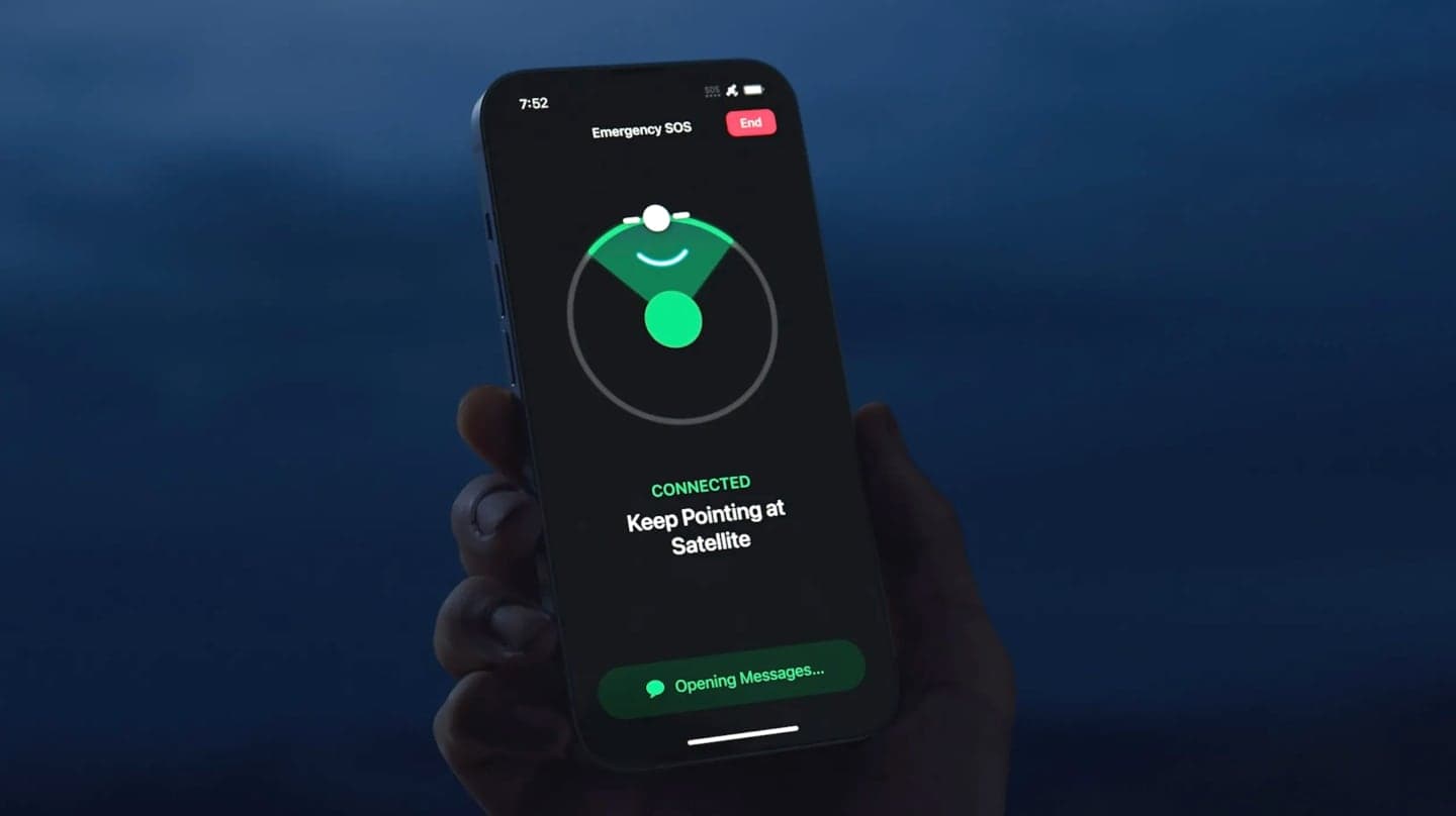 Satelitní připojení u nového iPhonu 14
