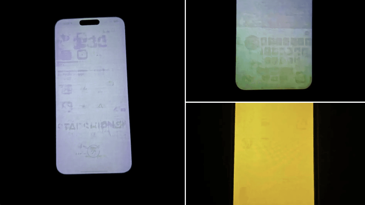 Apple iPhone 15 Pro Max, vypálený displej