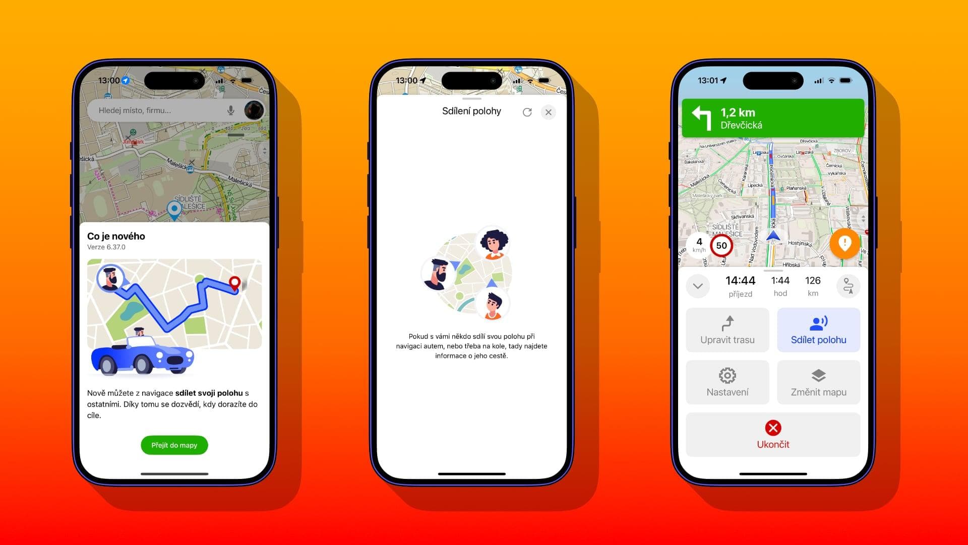 Mapy.cz Sdílení polohy