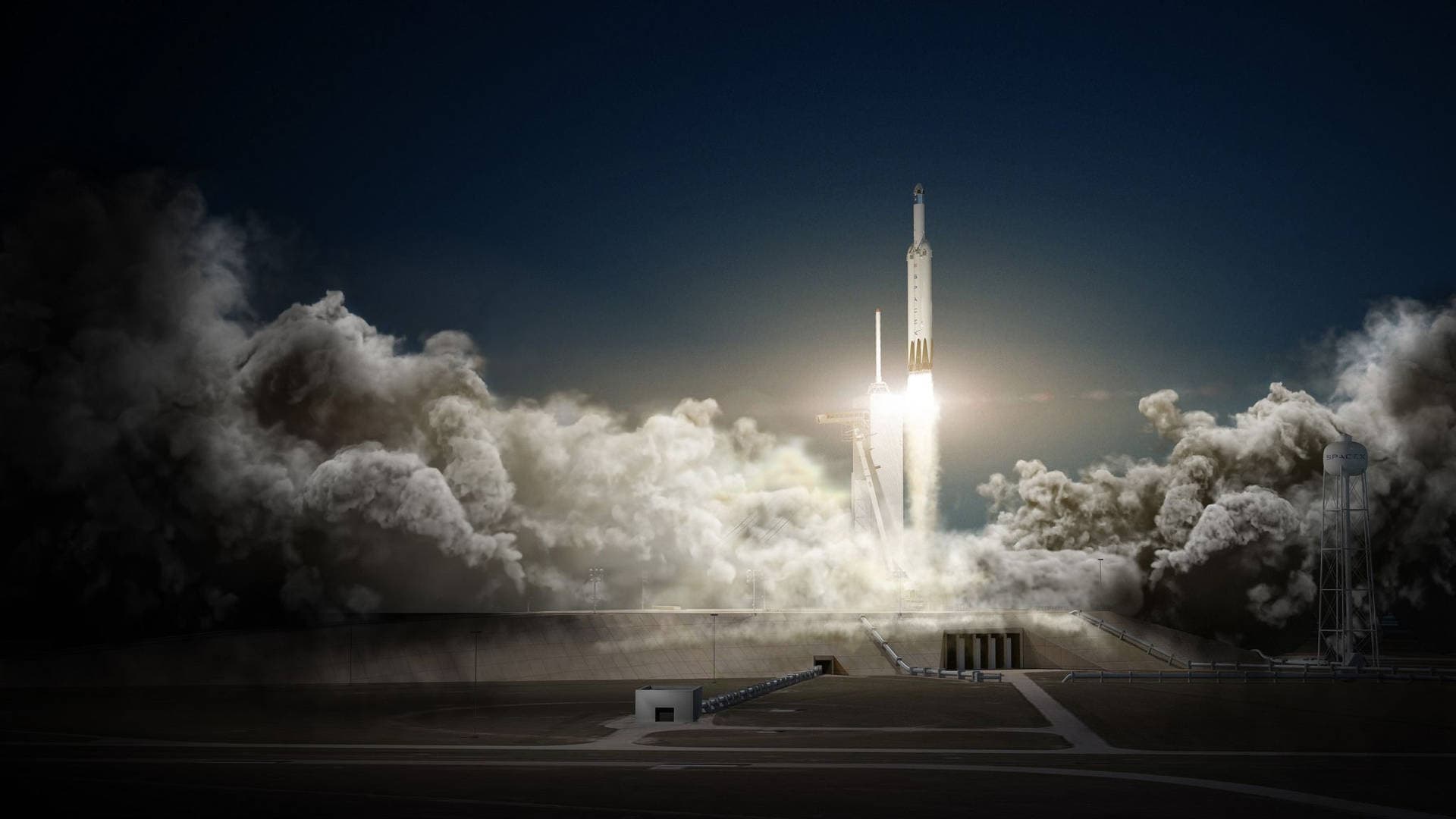 Raketa společnosti SpaceX při vzletu