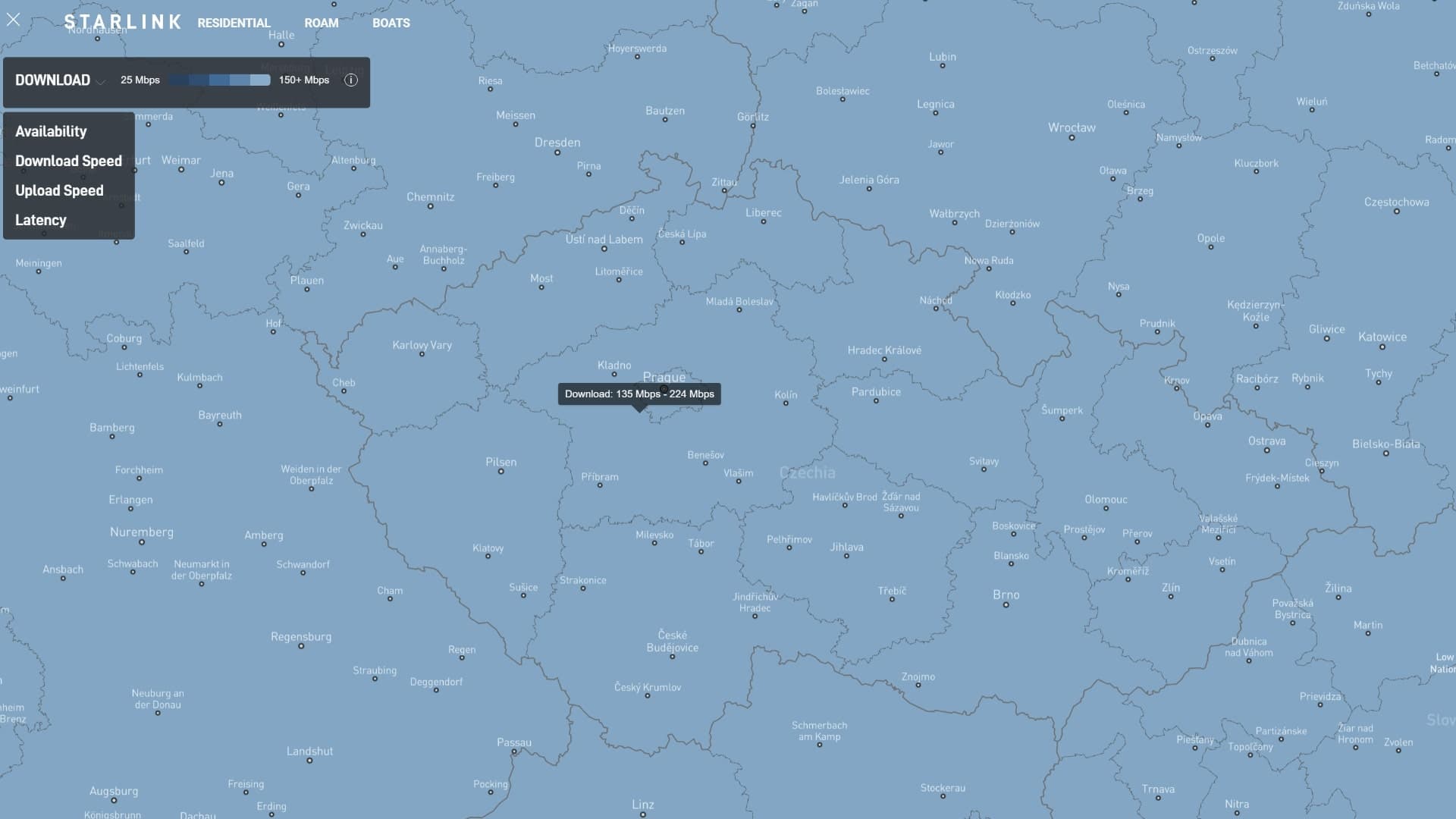 Starlink rychlost Česká republika