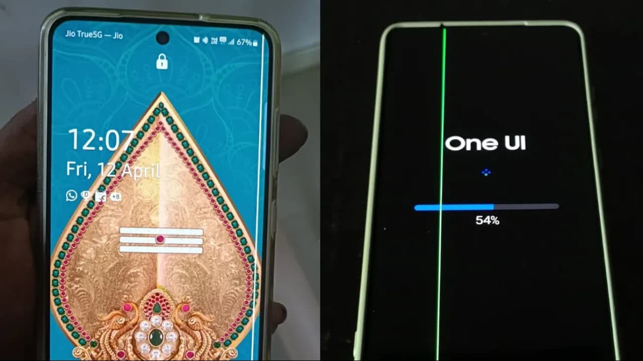 Samsung Galaxy S21 zelené čáry