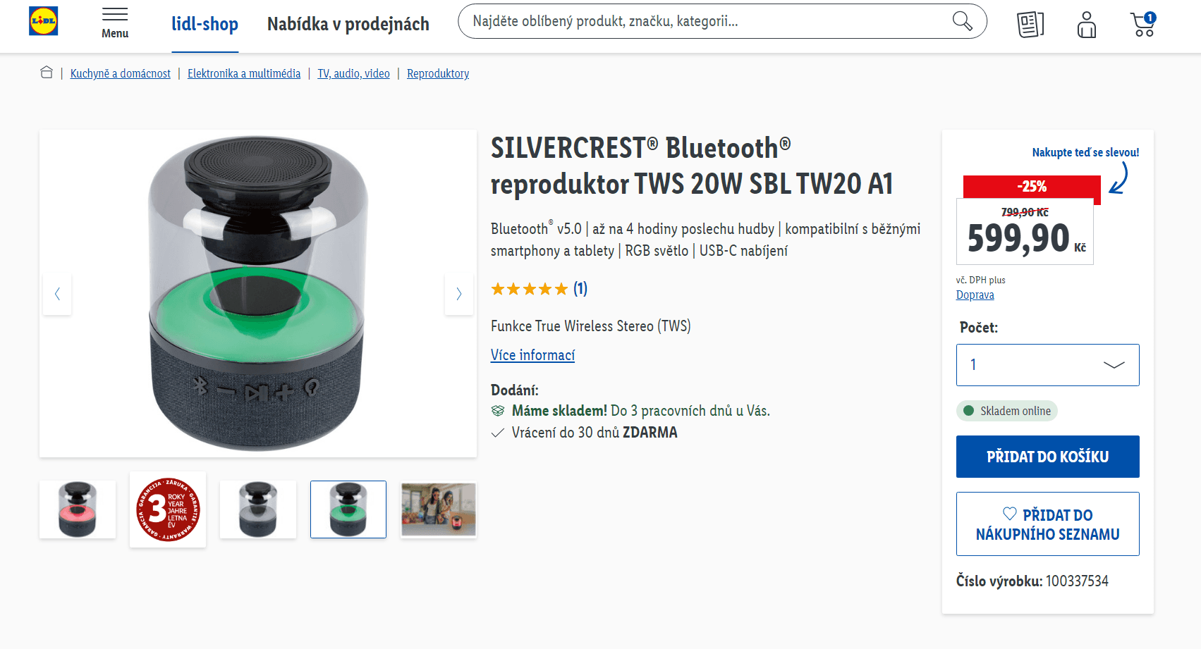 Lidl RGB reproduktor