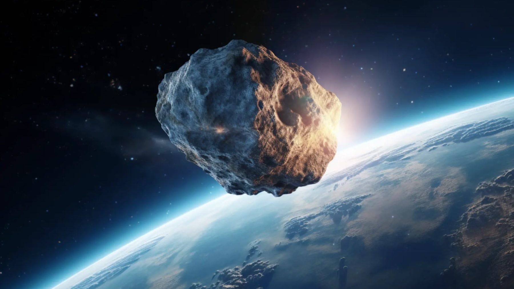 koncept asteroidu nad zemi